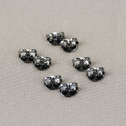 Tarraxa Ródio Negro Borboleta Grande 4 Pares